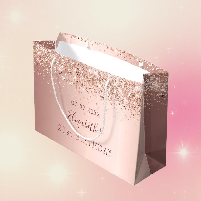 Bolsa De Regalo Grande Nacimiento rosa oro nombre rosa rubor (Subido por el creador)