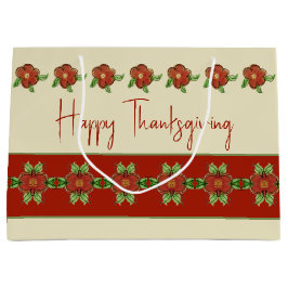 Bolsa De Regalo Grande Naranja con acento floral