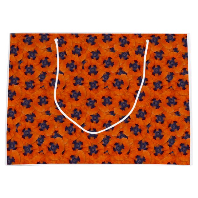 Bolsa De Regalo Grande Naranja de escarlata Poppy patrón sin soldadura (Anverso)