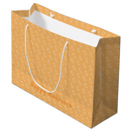 Bolsa de regalo grande naranja de Halloween feliz