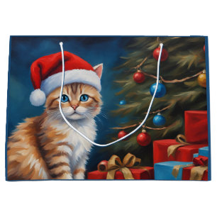 Bolsa De Regalo Grande Naranja de navidades Tabby Kitten