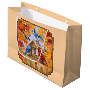 Bolsa De Regalo Grande Naranja de otoño de la reunión del alimentador de 