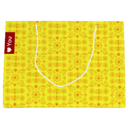 Bolsa De Regalo Grande Naranja delicada sobre amarillo