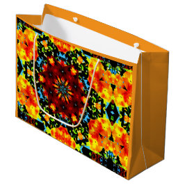 Bolsa De Regalo Grande Naranja Floral
