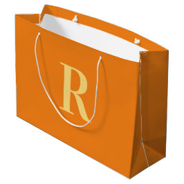 Bolsa De Regalo Grande Naranja monograma simple moderno