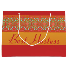 Bolsa De Regalo Grande Naranja Oro Rojo Y Amarillo