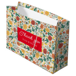 Bolsa De Regalo Grande Naranja Pastel Primavera Amarilla Dahlia Boda