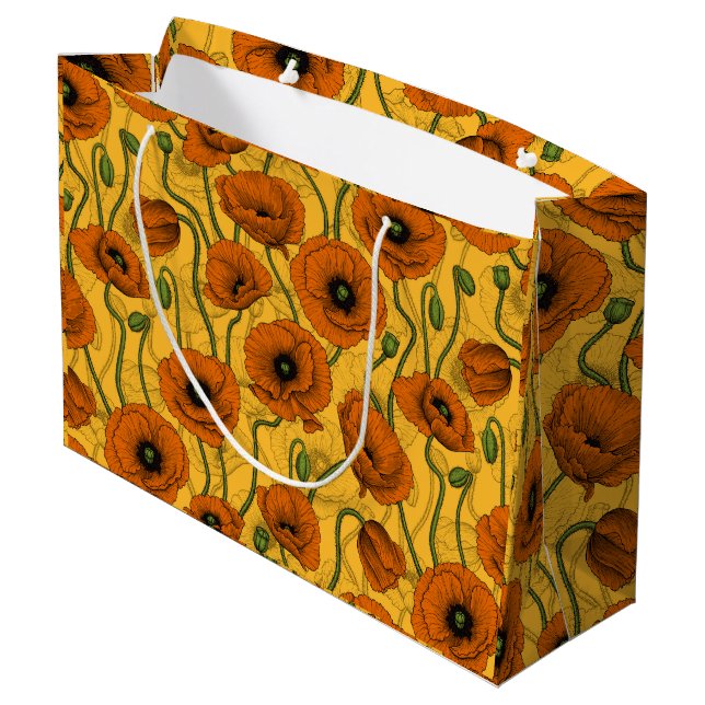 Bolsa De Regalo Grande Naranja Poppies (Angulo reverso)