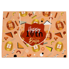 Bolsa De Regalo Grande Naranja retro Tamagotchi Cumpleaños