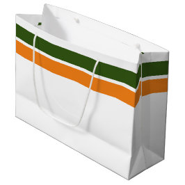 Bolsa De Regalo Grande Naranja Verde Forestal Tiras De Carreras Sobre Bla
