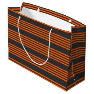 Bolsa De Regalo Grande Naranja y carbón vegetal cinco rayas