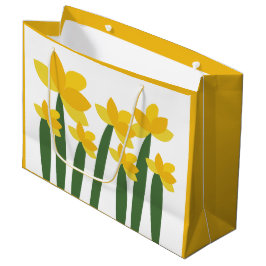 Bolsa De Regalo Grande Narciso Amarillo Floral Flor