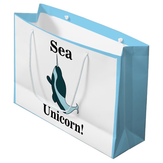 Bolsa De Regalo Grande Narwhal Sea Unicorn Funny (Angulo Anverso)