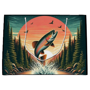 Bolsa De Regalo Grande Naturaleza de trucha del exterior