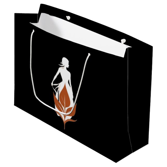 Bolsa De Regalo Grande Nature and Woman Silhouette Elegant Feminine Art  (Angulo Anverso)