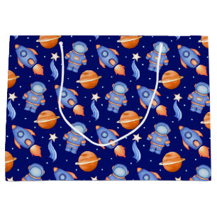 Bolsa De Regalo Grande Naves Espaciales y Astronautas de Niños Adorables