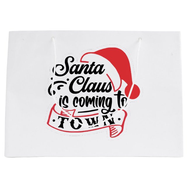 Bolsa De Regalo Grande Navidad acercándose  (Anverso)