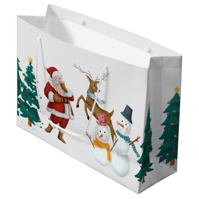 Bolsa De Regalo Grande Navidad antigua (Angulo Anverso)