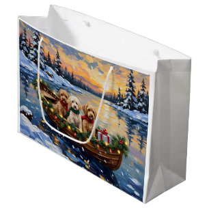 Bolsa De Regalo Grande Navidad de barco de Cockapoo