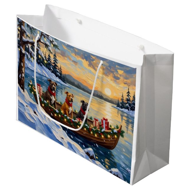 Bolsa De Regalo Grande Navidad de barco de Pitbull (Angulo Anverso)