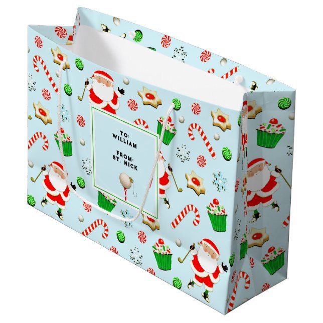Bolsa De Regalo Grande Navidad de golf (Angulo Anverso)