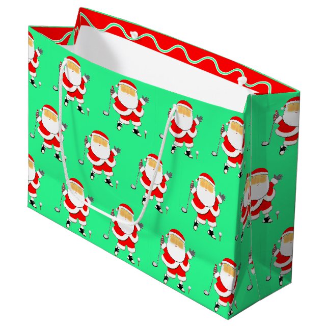 Bolsa De Regalo Grande Navidad de Golf (Angulo Anverso)