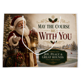 Bolsa De Regalo Grande Navidad de golf con Papá Noel en el campo de golf