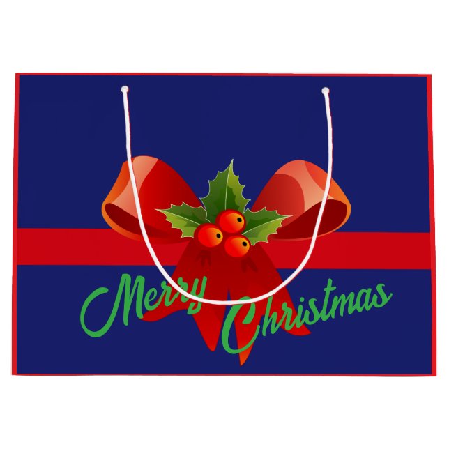 Bolsa De Regalo Grande Navidad de los Bow Rojos (Anverso)