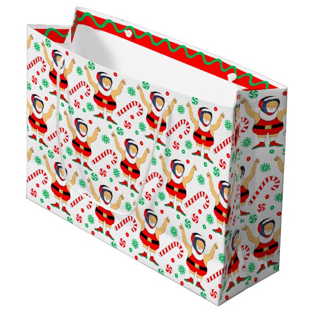 Bolsa De Regalo Grande Navidad de lucha libre (Angulo Anverso)