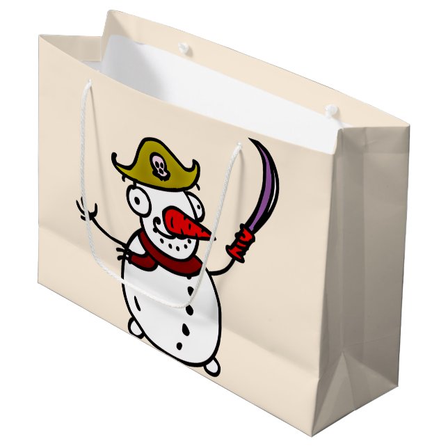 Bolsa De Regalo Grande navidad de muñecos de nieve piratas (Angulo Anverso)