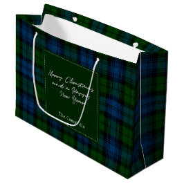 Bolsa De Regalo Grande Navidad de Plaid Campbell Military Tartán