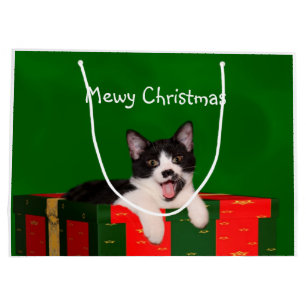 Bolsa De Regalo Grande Navidad del gato del gatito