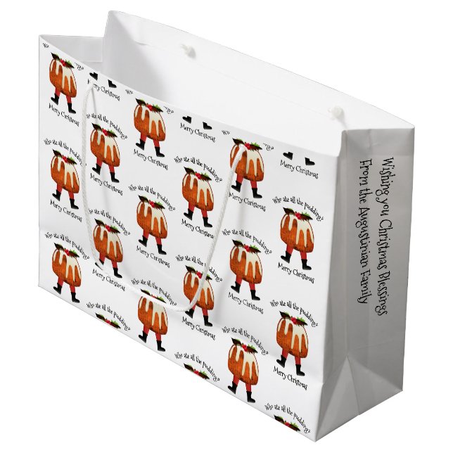 Bolsa De Regalo Grande Navidad Feliz personalizada (Angulo Anverso)