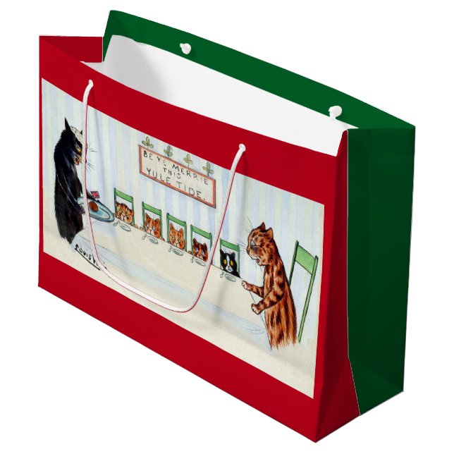 Bolsa De Regalo Grande Navidad, Louis Wain (Angulo Anverso)