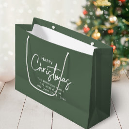 Bolsa De Regalo Grande Navidad Moderna en Verde Salvia