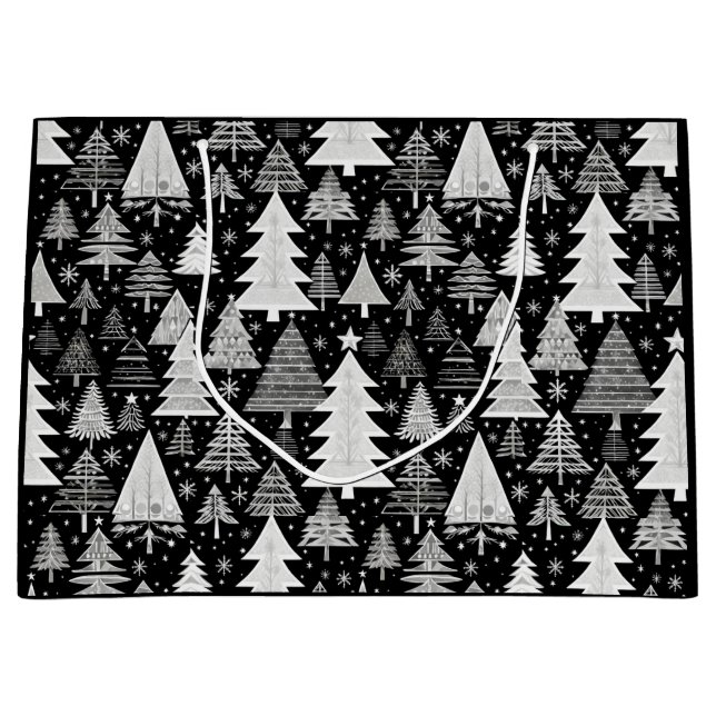 Bolsa De Regalo Grande Navidad monocromática (Anverso)