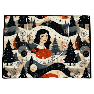 Bolsa De Regalo Grande Navidad Negra
