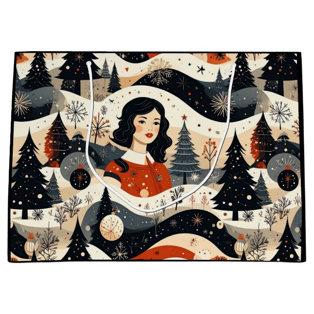 Bolsa De Regalo Grande Navidad Negra (Anverso)
