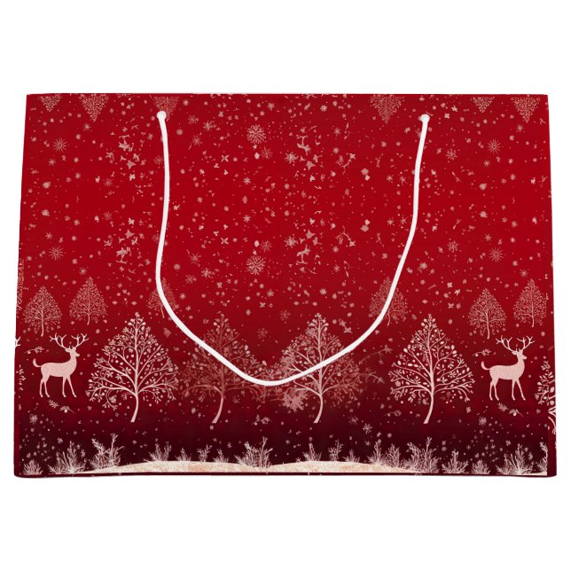 Bolsa De Regalo Grande Navidad Roja Adorable (Anverso)