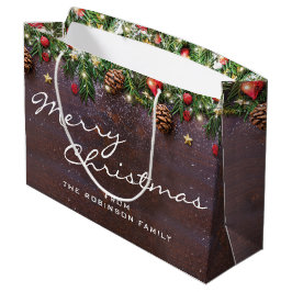 Bolsa De Regalo Grande Navidad Rustica personalizada