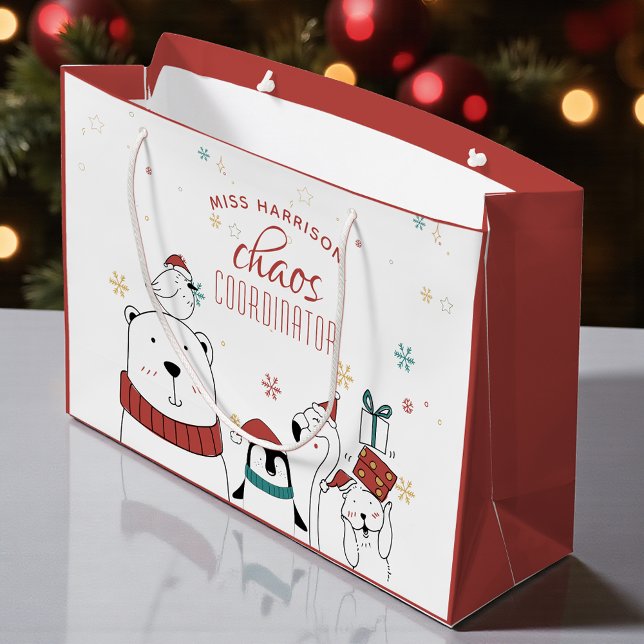 Bolsa De Regalo Grande Navidades Animales Coordinador de caos Personaliza (Subido por el creador)