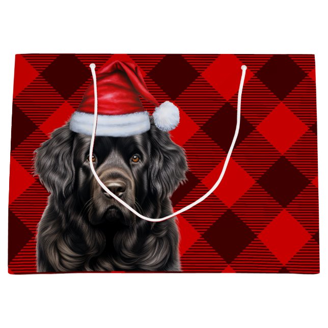 Bolsa De Regalo Grande Navidades atrapan a perro de Terranova (Anverso)