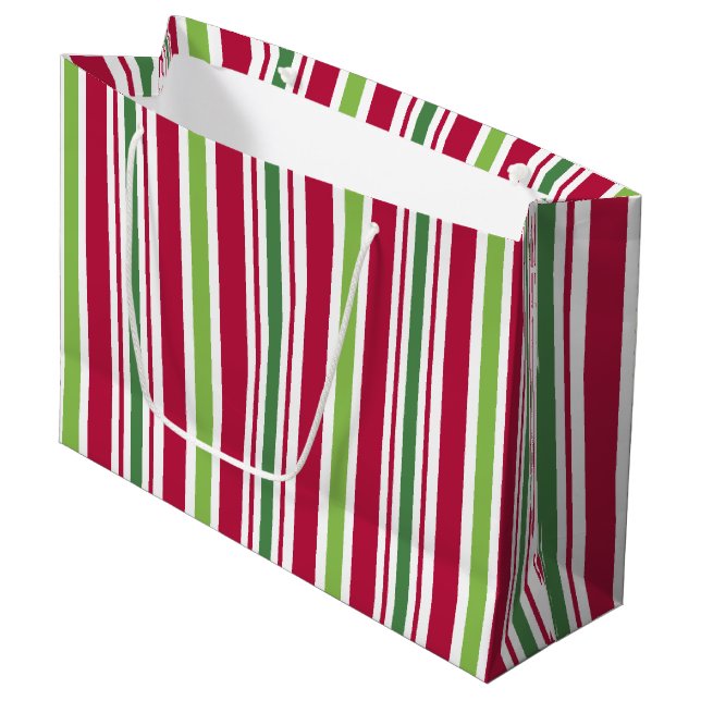Bolsa De Regalo Grande Navidades audaces Stripe Gift Bag (Angulo Anverso)