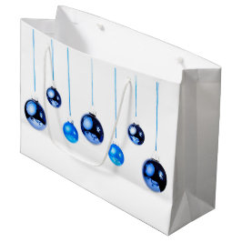 Bolsa De Regalo Grande Navidades azules. Fotografía de bolas de decoració