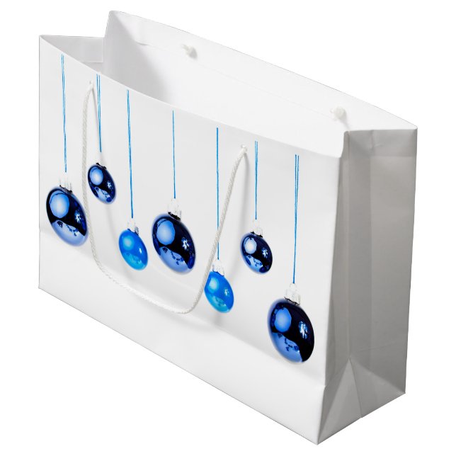Bolsa De Regalo Grande Navidades azules. Fotografía de bolas de decoració (Angulo Anverso)
