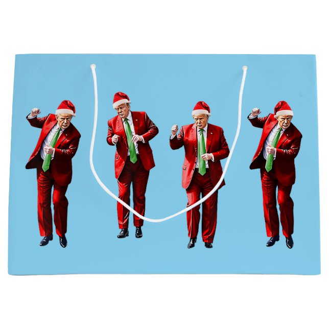 Bolsa De Regalo Grande Navidades bailarines de Donald Trump MAGA (Anverso)