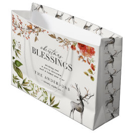 Bolsa De Regalo Grande Navidades Bendición follaje acuarela Vacaciones