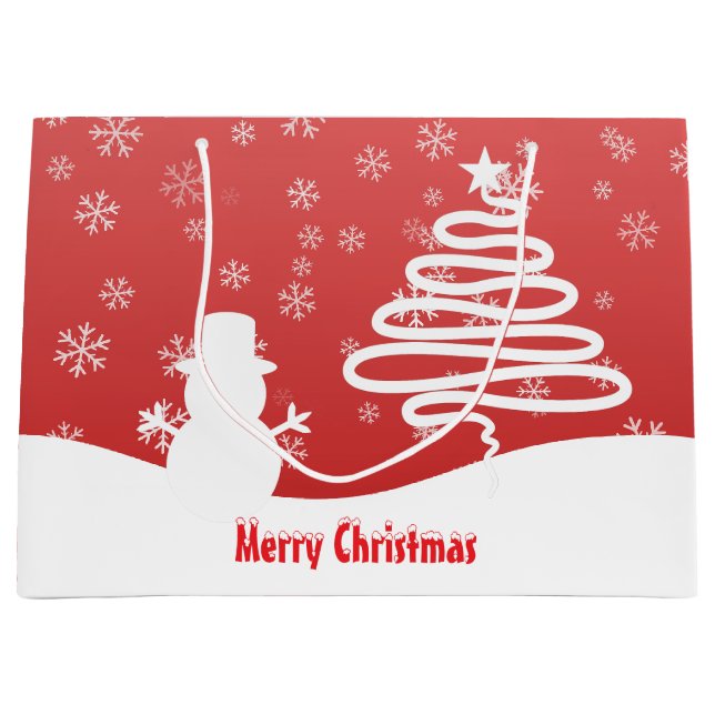 Bolsa De Regalo Grande Navidades blancos árbol de invierno maravilla de s (Anverso)