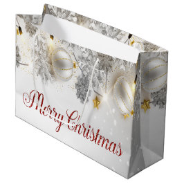 Bolsa De Regalo Grande Navidades blancos esquilman luces de cadena de cop