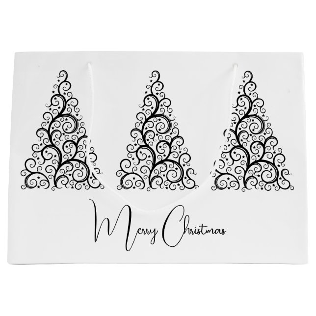 Bolsa De Regalo Grande Navidades blancos y negros (Anverso)